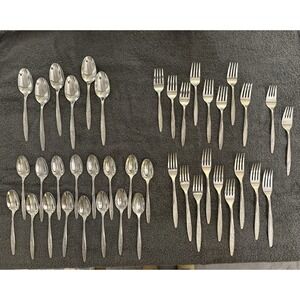 39 Piece Vintage SUPERIOR Stainless USA Flatware RADIANT ROSE Spoons And Forks